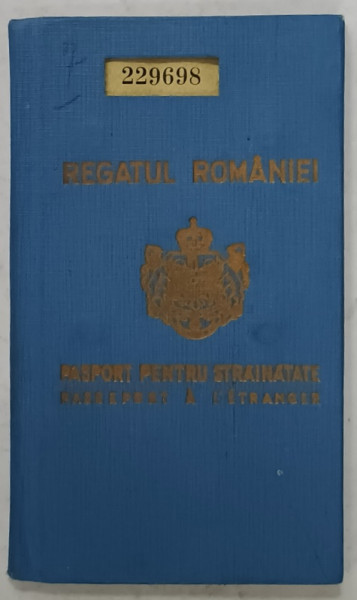 REGATUL ROMANIEI , PASPORT PENTRU STRAINATATE , PE NUMELE MARIA GHICA DELENI , 1937, SEMNAT DE GABRIEL MARINESCU , PREFECTUL POLITIEI *