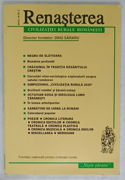 RENASTEREA CIVILIZATIEI RURALE ROMANESTI , REVISTA , ANUL I , NR. 2 , 1999