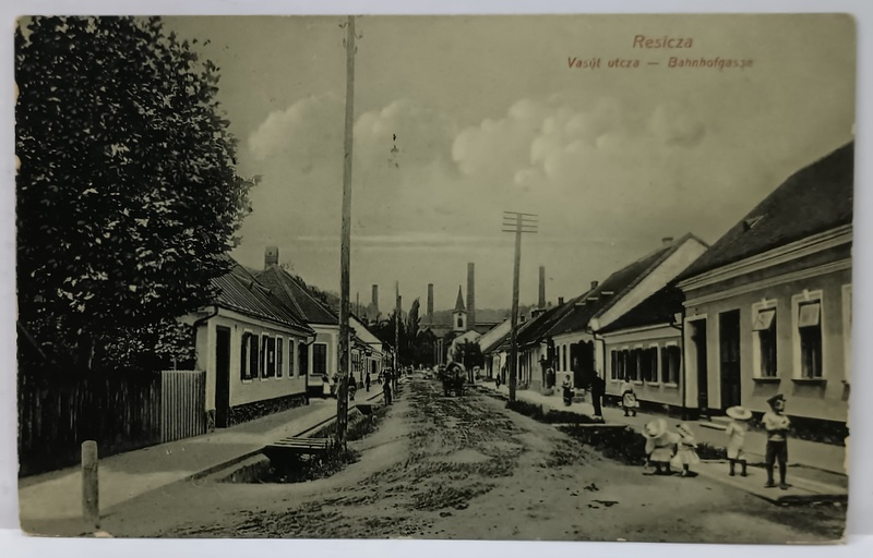 RESITA , STRADA GARII , FOTOGRAFIE TIP CARTE POSTALA , 1927