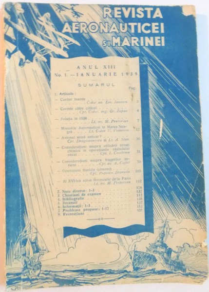 REVISTA AERONAUTICEI SI MARINEI , ANUL XIII , NR.1 , IANUARIE 1939