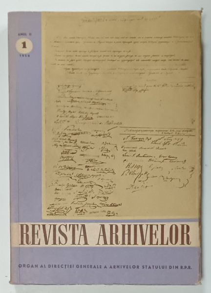 REVISTA  ARHIVELOR , ANUL II , NR. 1 ,  1959