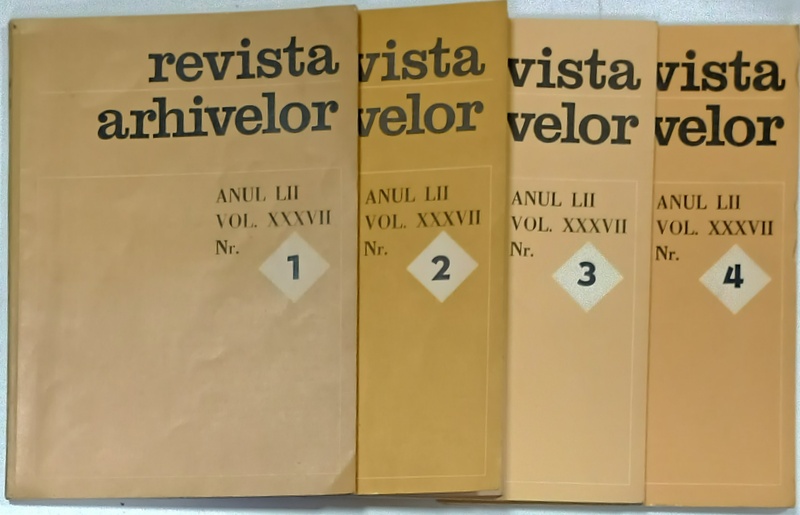 REVISTA ARHIVELOR , NR. 1,2,3.4 DIN 1975