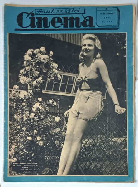REVISTA CINEMA , ANUL XX, NUMARUL 626 , 11 - 20 AUGUST , 1943