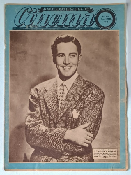 REVISTA CINEMA , ANUL XXII , NUMARUL 666 , 1 - 15 FEBRUARIE , 1945