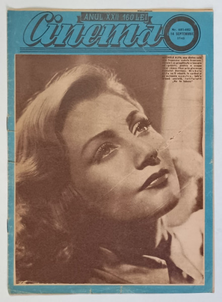 REVISTA CINEMA , ANUL XXII , NUMERELE 681 - 682 , 1 - 14 SEPTEMBRIE , 1945