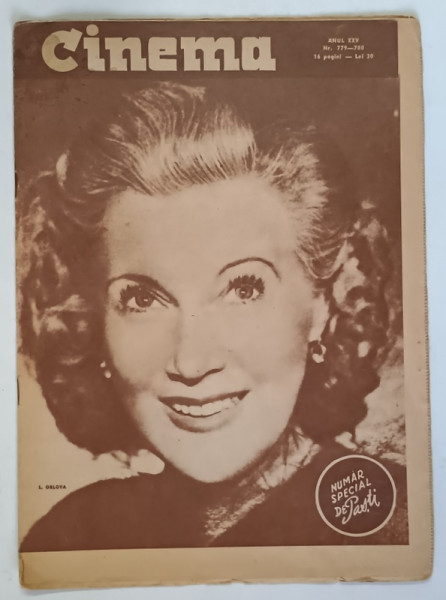 REVISTA CINEMA , NUMAR SPECIAL DE PASTI , ANUL XXV , NUMERELE 779 - 780 , 16 APRILIE , 1948
