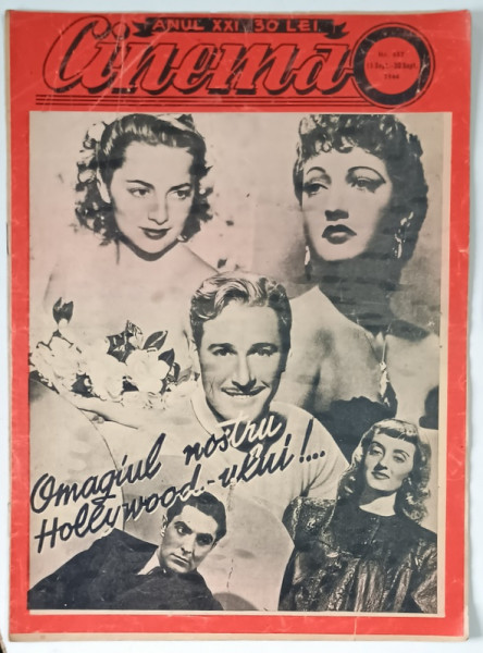 REVISTA CINEMA , NUMARUL 657 , 15 - 30 SEPTEMBRIE , 1944