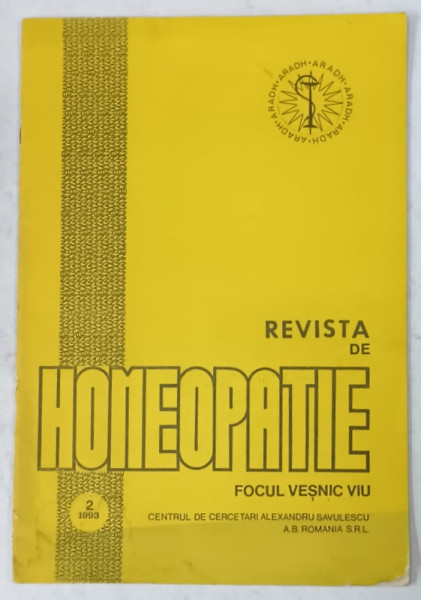 REVISTA DE HOMEOPATIE ' FOCUL VESNIC VIU ' , NR. 2 , 1993