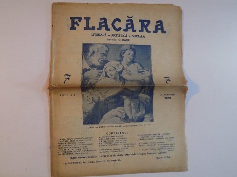 REVISTA FLACARA, ANUL 7,NR.VII, 21 IANUARIE 1922