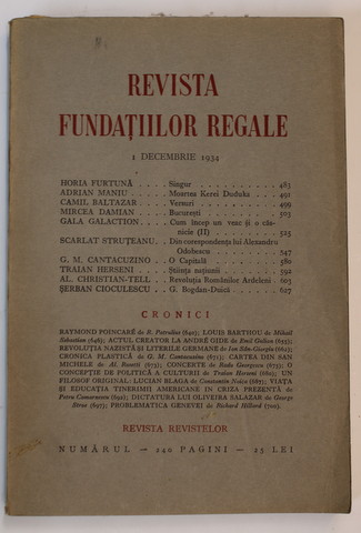 REVISTA FUNDATIILOR REGALE , ANUL I , NR. 12 ,1 DECEMBRIE   , 1934