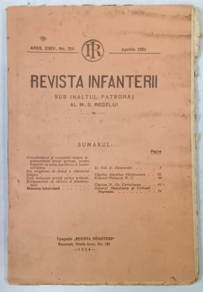 REVISTA INFANTERII , NR. 270 , 1924