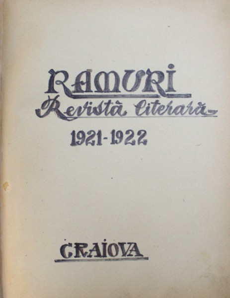 REVISTA LITERARA RAMURI 1921-1922