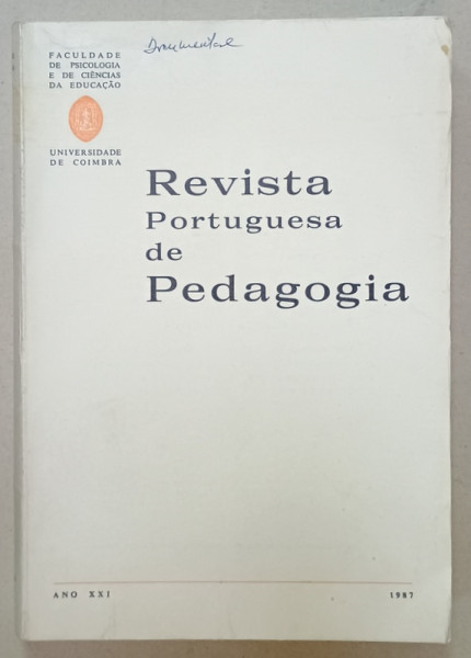 REVISTA PORTUGUESA DE PEDAGOGIA ,ANO XXI , 1987 , TEXT IN LIMBA PORTUGHEZA