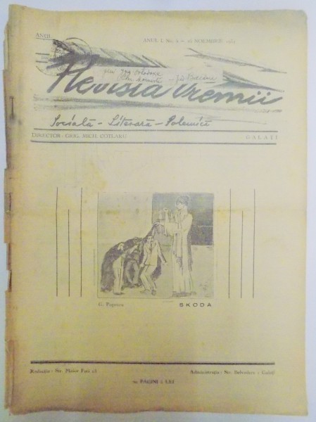 REVISTA VREMII , SOCIALA , LITERARA , POLEMICA , ANUL I , NO.5 , 25 NOIEMBRIE 1934