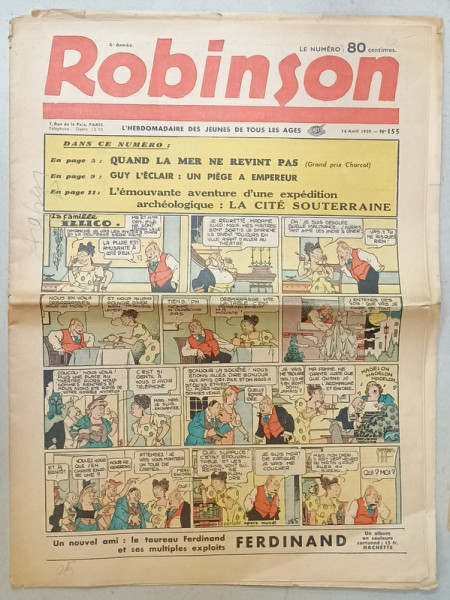 ROBINSON , L 'HEBDOMADAIRE DES JEUNES DE TOUS LES AGES , no. 155 / 1939