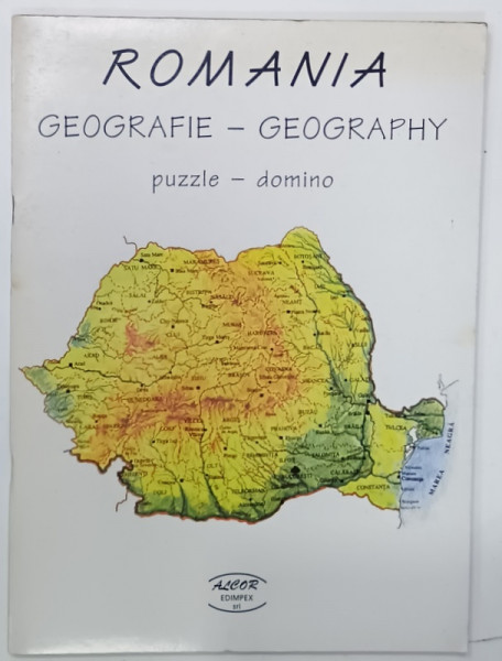 ROMANIA , GEOGRAFIE - GEORGRAPHY , PUZZLE - DOMINO , 1996