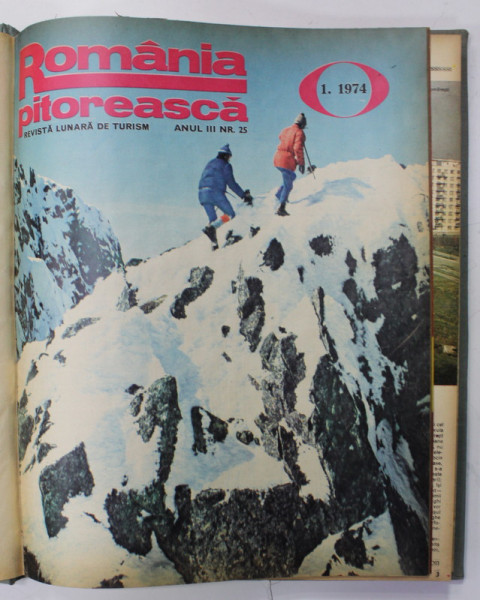 ROMANIA PITOREASCA , REVISTA LUNARA EDITATA DE  MINISTERUL TURISMULUI , COLIGAT DE 12 NUMERE , IANUARIE - DECEMBRIE , 1974 ( COMPLET )