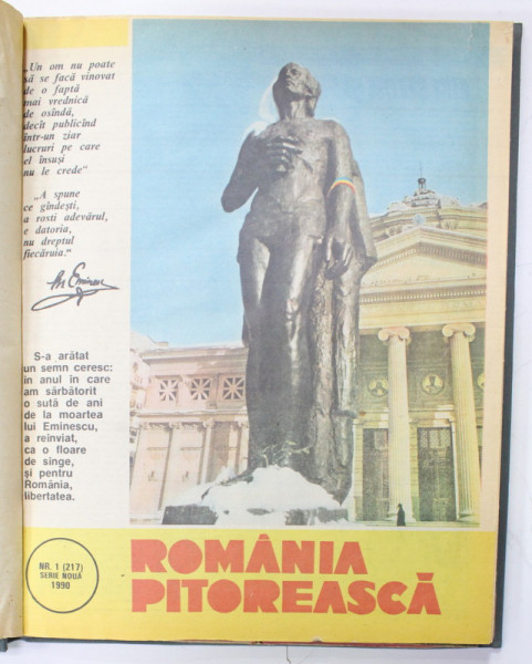 ROMANIA PITOREASCA , REVISTA LUNARA EDITATA DE  MINISTERUL TURISMULUI , COLIGAT DE 12 NUMERE , IANUARIE - DECEMBRIE , 1990 ( COMPLET )