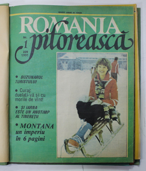 ROMANIA PITOREASCA , REVISTA LUNARA EDITATA DE  MINISTERUL TURISMULUI , COLIGAT DE 12 NUMERE , IANUARIE - DECEMBRIE , 1991 ( COMPLET )