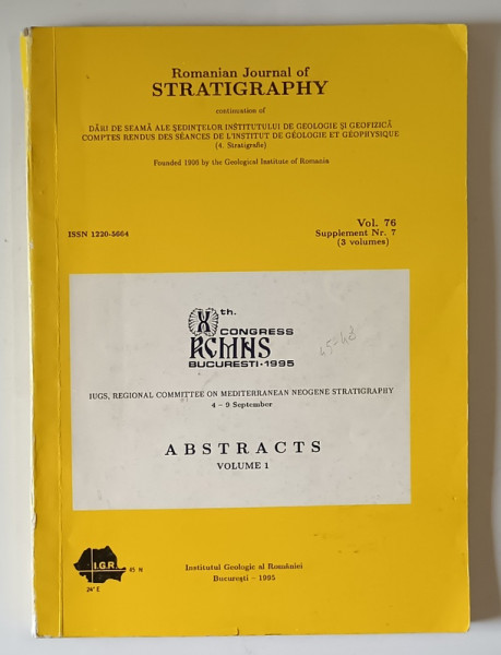 ROMANIAN JOURNAL OF STRATIGRAPHY , ABSTRACTS , VOLUME I , 1995
