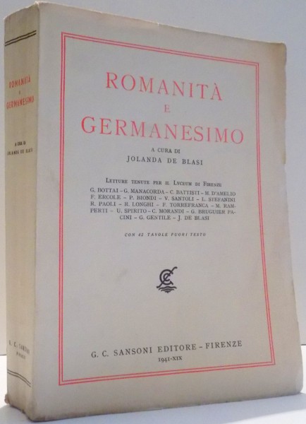 ROMANITA E GERMANESIMO di JOLANDA DE BLASI , 1941