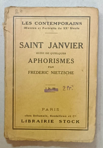 SAINT JANVIER , suivi de quleques APHORISMES par FREDERIC NIETZSCHE , 1923