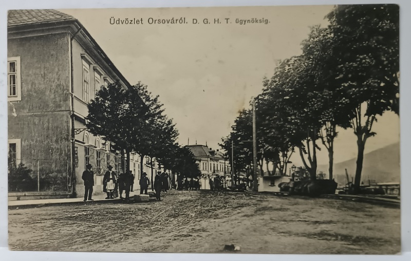 SALUTARI DIN ORSOVA , DRUM PRINTRE CASE , CARTE POSTALA ILUSTRATA , 1916