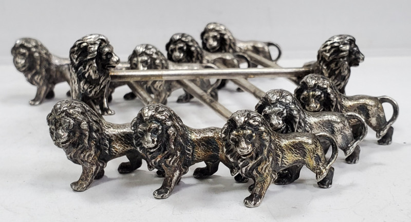 Sase suporturi argintate pentru tacamuri, WMF, Germania, cca. 1900