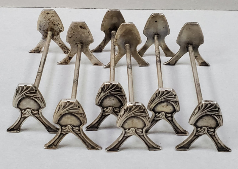 Sase suporturi pentru tacamuri, Art Nouveau, Inceput de Secol XX