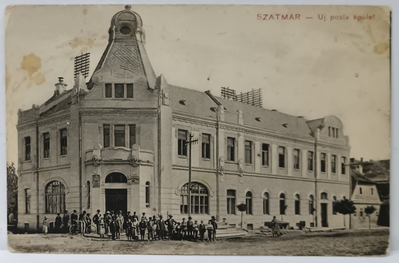 SATU MARE , NOUA CLADIRE A POSTEI , CARTE POSTALA ILUSTRATA , 1924