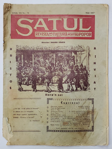 SATUL , REVISTA DE CULTURA PENTRU POPOR , NR. 78 ,  1937