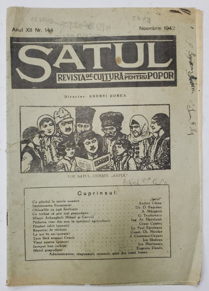 SATUL , REVISTA DE CULTURA PENTRU POPOR , NR.144  , 1942