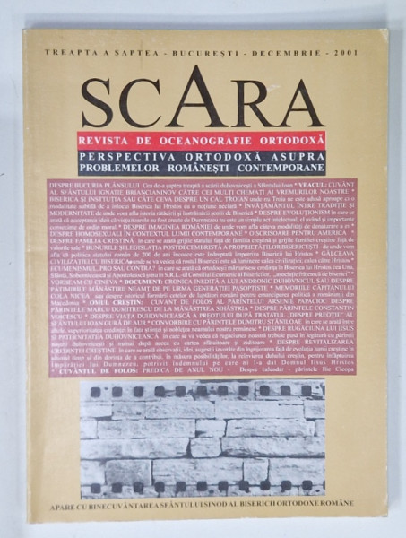 SCARA , REVISTA DE OCEANOGRAFIE ORTODOXA , TREAPTA A SAPTEA , DECEMBRIE , 2001