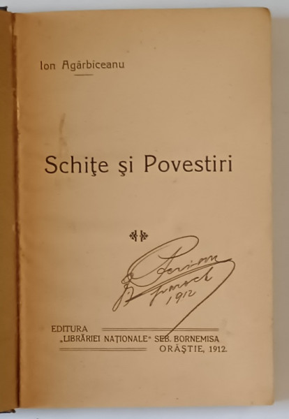 SCHITE SI POVESTIRI de ION AGARBICEANU , 1912