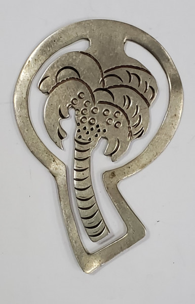 Semn de carte din argint, in forma de palmier, Secol XX