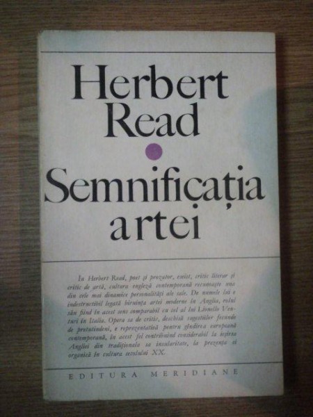 SEMNIFICATIA ARTEI de HERBERT READ , 1969