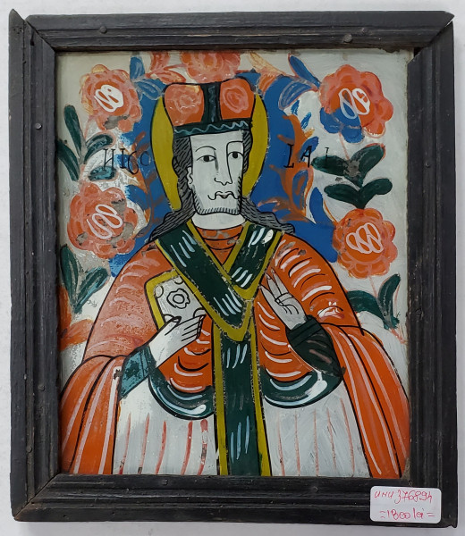 Sf. Ierarh Nicolae, Icoana pe glaja, Atelier Nicula, Secol 19