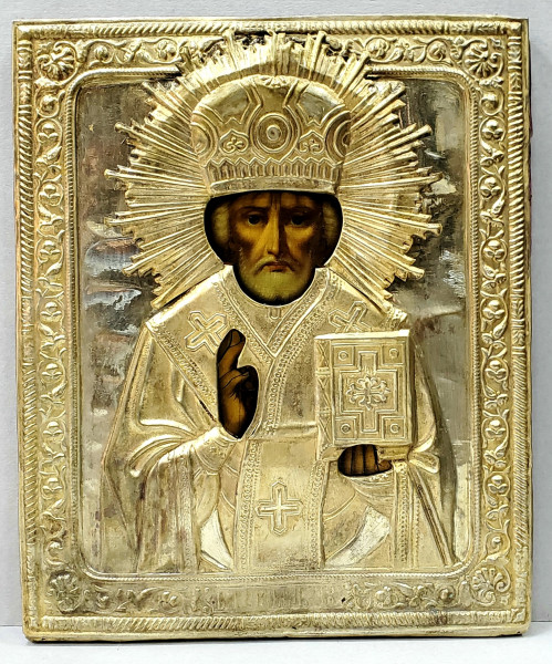 Sf. Nicolae din Myra, Icoana cu ferecatura, Rusia, Secol XIX