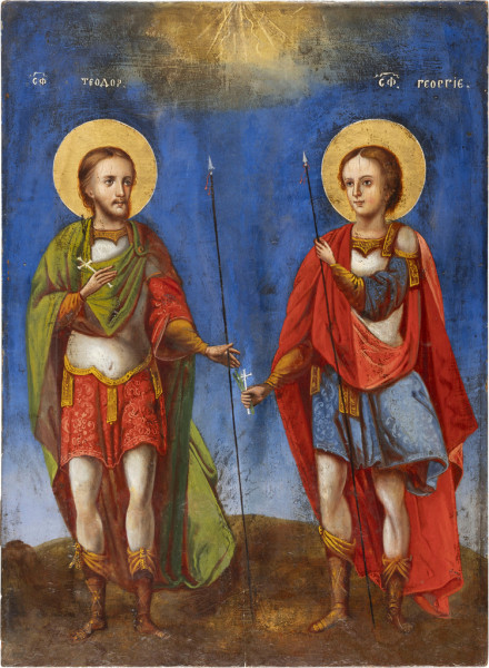 Sfintii Militari Teodor Tiron Si Sfantul Gheorghe, Icoana Romaneasca, Secol XIX