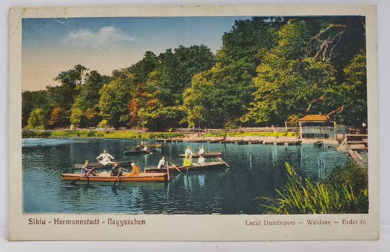 SIBIU , LACUL DUMBRAVEI , CARTE POSTALA , 1932