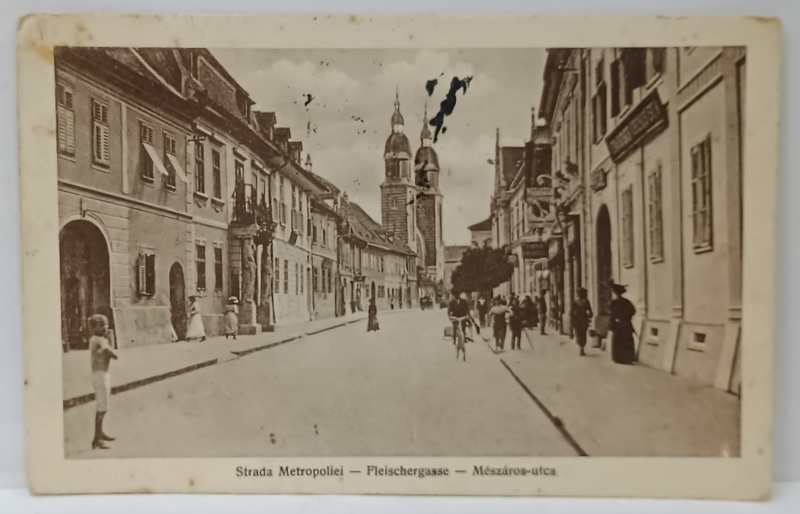 SIBIU , STRADA MITROPOLIEI , CARTE POSTALA ILUSTRATA , PERIOADA INTERBELICA