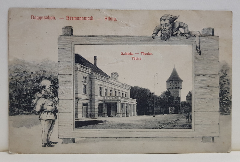 SIBIU , TEATRUL  , CARTE POSTALA , 1929