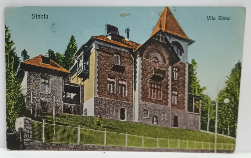 SINAIA , VILA SIMU , CARTE POSTALA ILUSTRATA , 1925