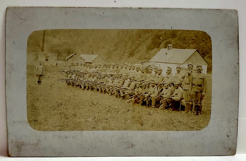 SOLDATI DIN ARMATA AUSTRO - UNGARA , FOTOGRAFIE DE GRUP , CARTE POSTALA , 1916