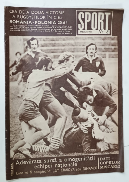 SPORT , REVISTA ILUSTRATA , NR. 8 , 1974