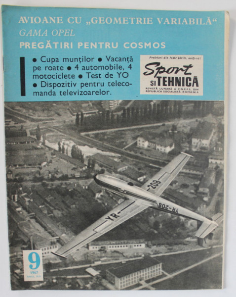 SPORT SI TEHNICA , REVISTA LUNARA A C.N.E.F.S. DIN R.S. ROMANIA , NR. 9 , 1967