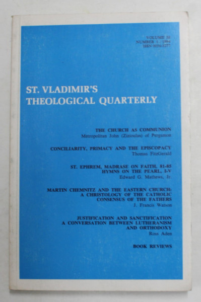 ST. VLADIMIR 'S THEOLOGICAL QUARTERLY , REVISTA TEOLOGICA , VOLUMUL 38 , NR. 1 , 1994