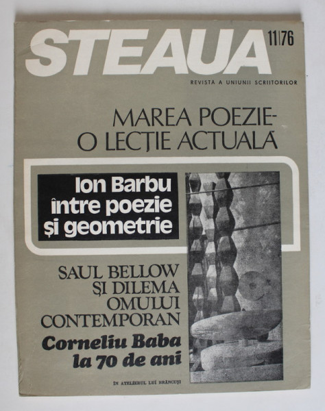 STEAUA , REVISTA A UNIUNII SCRIITORILOR , LITERATURA , ARTA , CULTURA , NR. 11 , 1976