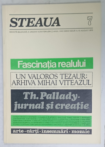 STEAUA , REVISTA BILUNARA A UNIUNII SCRIITORILOR , NR. 7 , 1971