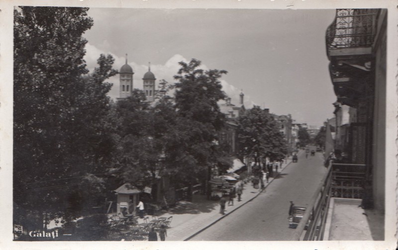 STRADA IN GALATI , CARTE POSTALA , PERIOADA INTERBELICA